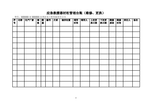 应急救援器材管理台账(检查维护保养)