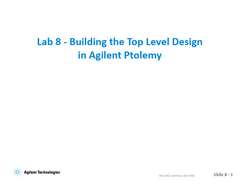 8ABuilding the Top Level Design in Agilent Ptolemy