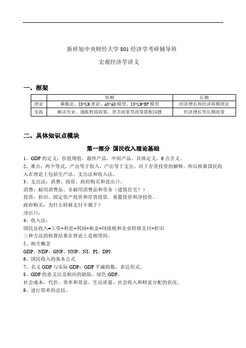 中央财经大学801经济学西方经济学部分