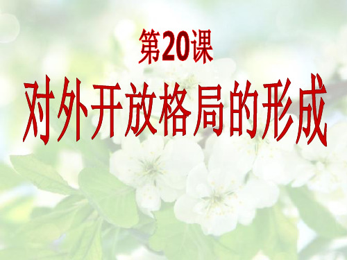 第二十课 对外开放格局的形成