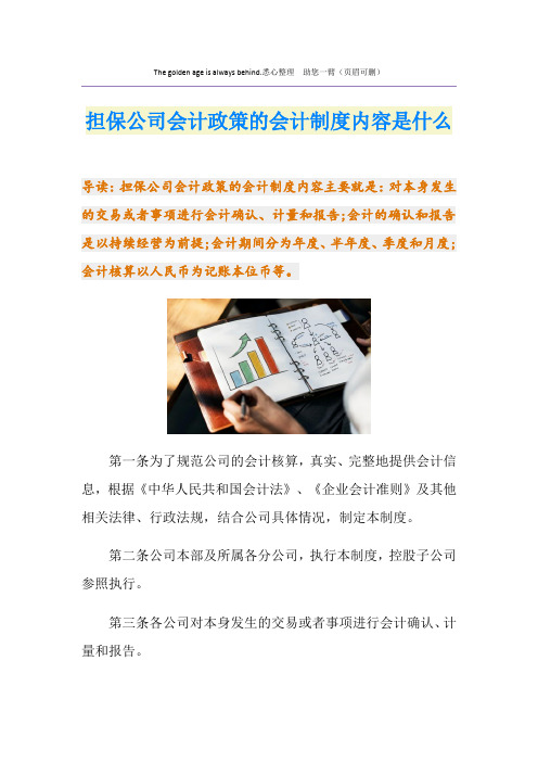 担保公司会计政策的会计制度内容是什么
