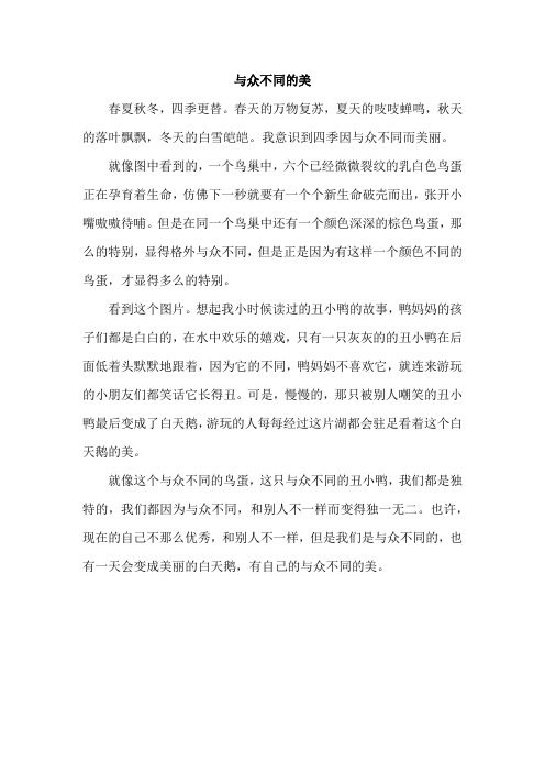 作文 与众不同的美