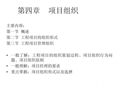 工程项目管理课件    项目组织