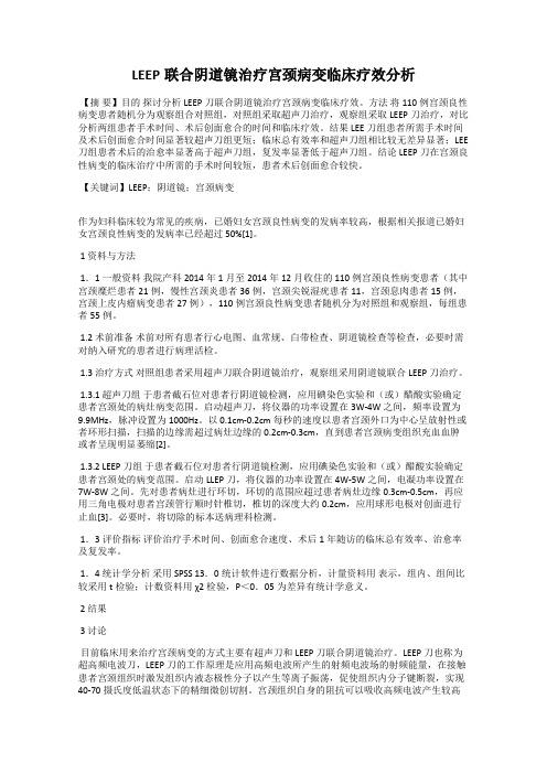 LEEP联合阴道镜治疗宫颈病变临床疗效分析