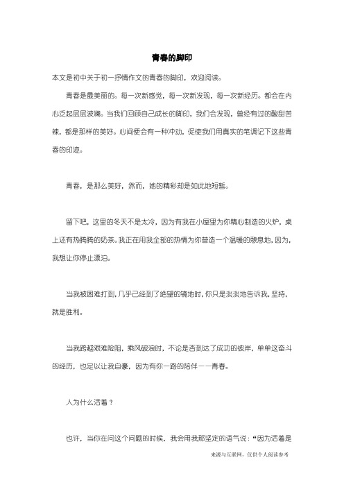 初一抒情作文：青春的脚印