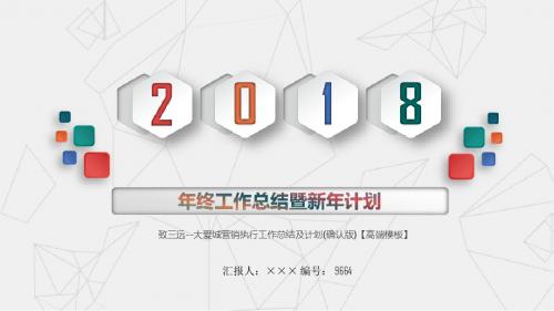 致三远--大爱城营销执行工作总结及计划(确认版)【高端模板】