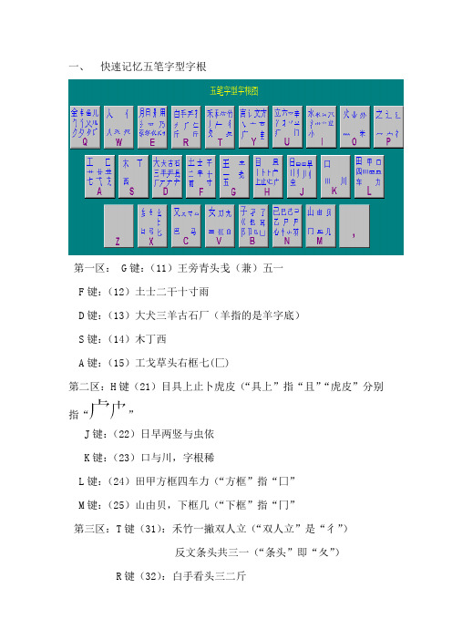 快速记忆五笔字型字根歌