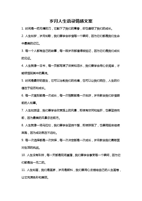 岁月人生语录情感文案