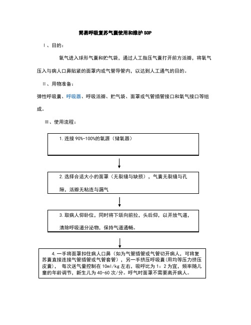 儿科设施使用流程规范21.简易呼吸复苏气囊使用和维护