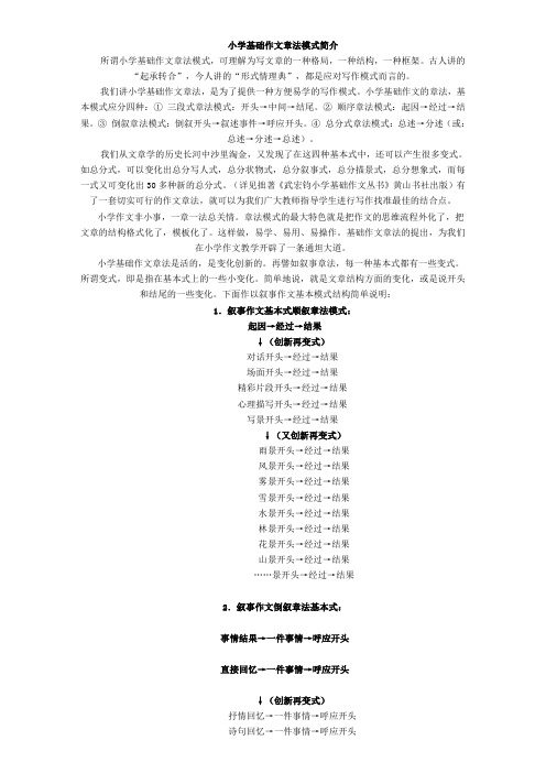 小学基础作文章法模式简介