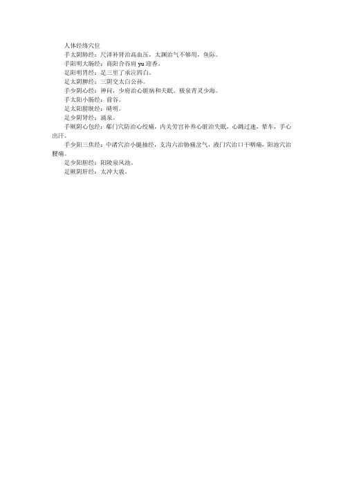 人体经络穴位