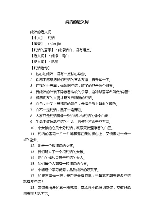 纯洁的近义词