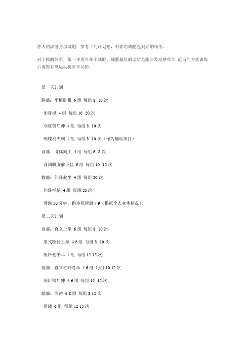 每月最少瘦6斤的科学训练计划