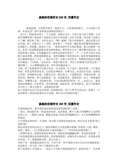 美丽的花海作文400字_写景作文