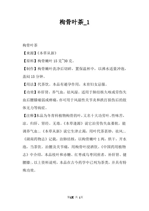 枸骨叶茶