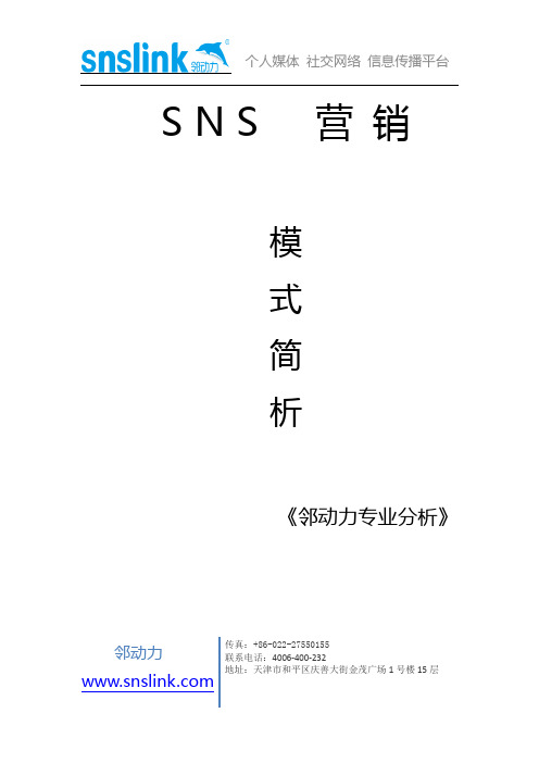 SNS营销模式简析