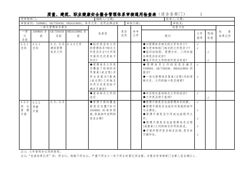 三标一体化管理体系内审表_2