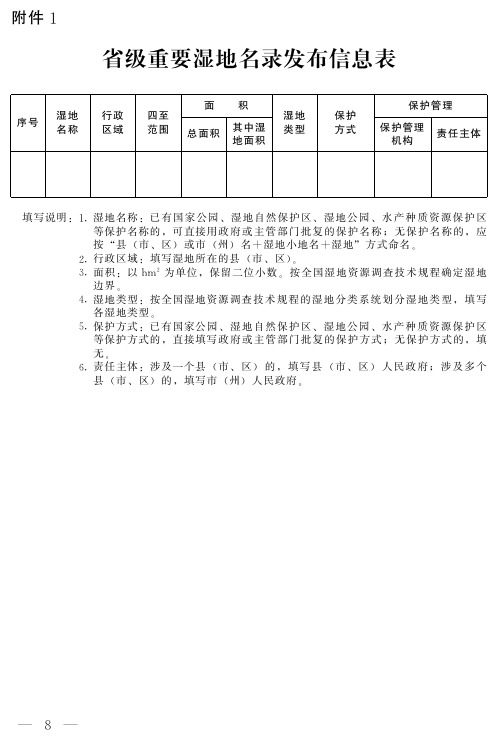 吉林省级重要湿地申报书