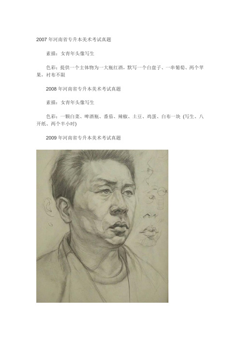 河南省专升本美术考试真题