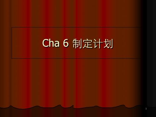 cha6计划及其制定郝云宏版-PPT精选文档