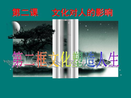高中政治人教版必修三课件：2.2文化塑造人生(共21张PPT)