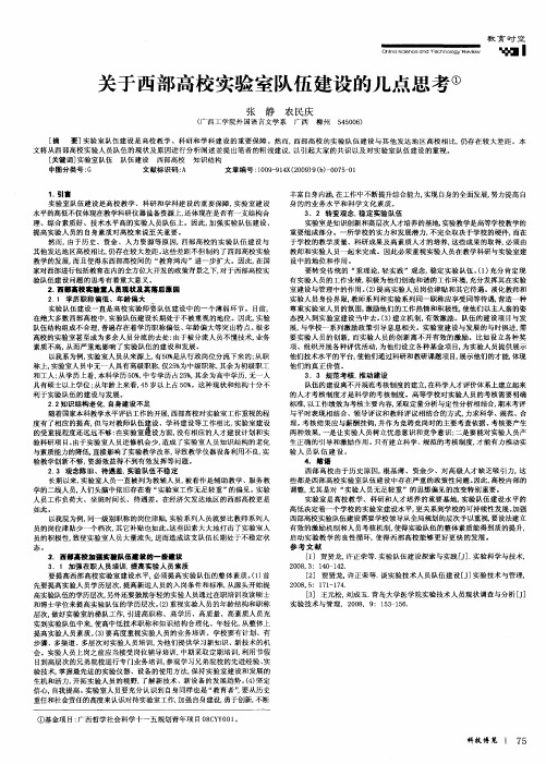 关于西部高校实验室队伍建设的几点思考