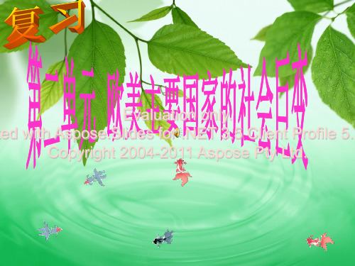 九年级上册复习第二单元欧美主要国家的社会巨变