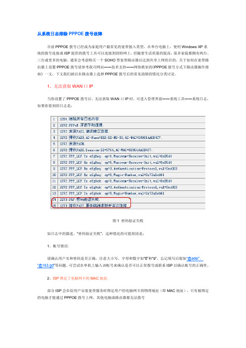 从系统日志排除PPPOE拨号故障