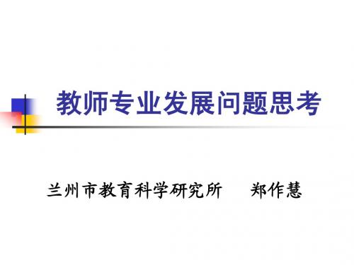 教师专业发展研究