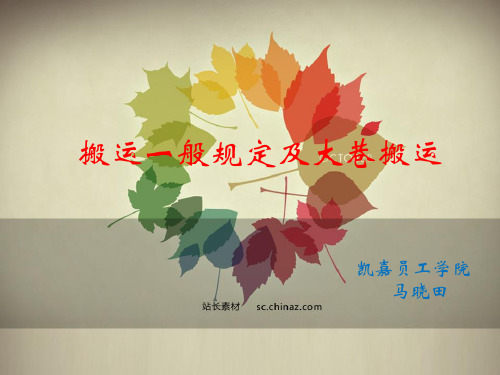 搬运工  一般规定及大巷搬运