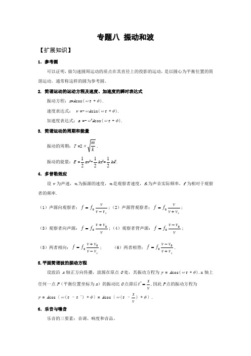 高中物理奥赛专题八 振动和波
