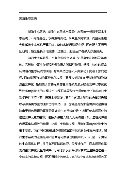 湖泊生态系统
