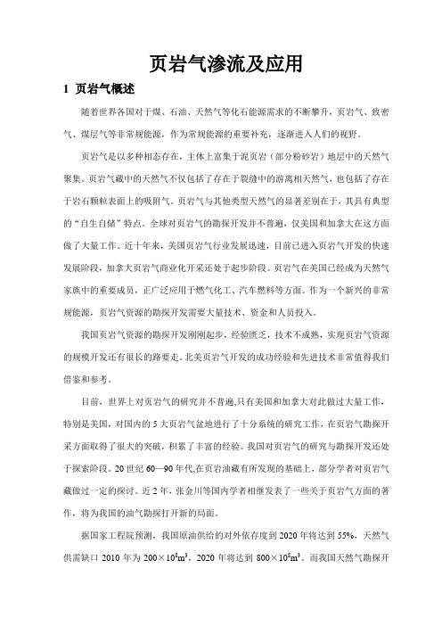页岩气渗流及应用