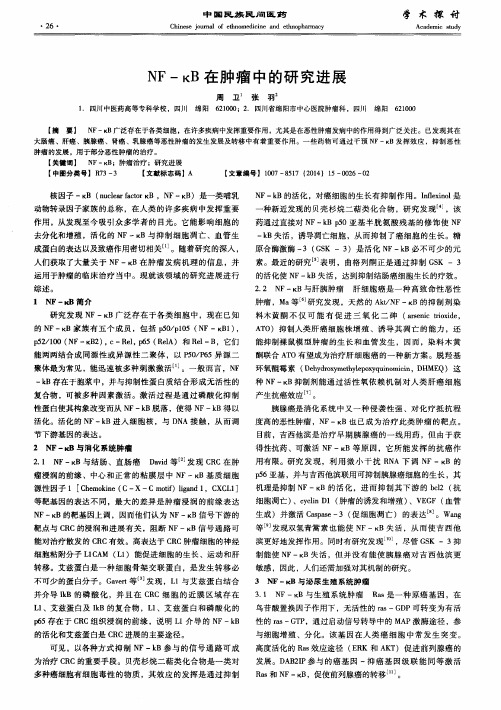 NF-κB在肿瘤中的研究进展
