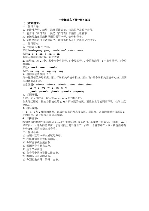 一年级语文提纲(1)