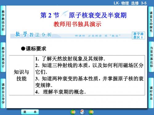 鲁科版高中物理选修3-5课件 原子核衰变及半衰期课件1