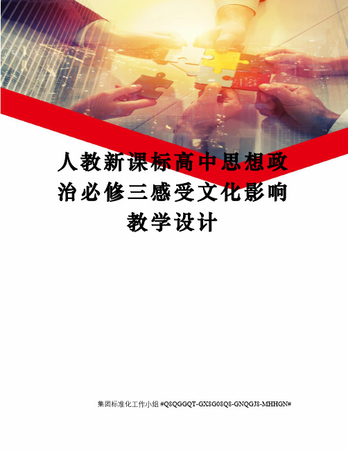 人教新课标高中思想政治必修三感受文化影响教学设计