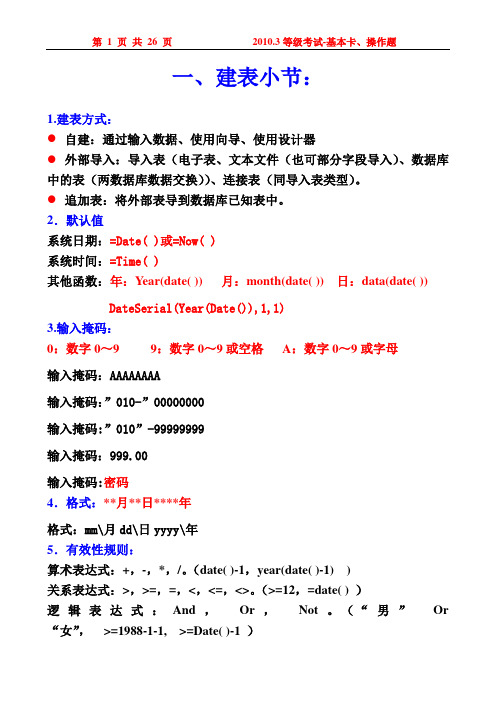 100基本操作题(建表小结)