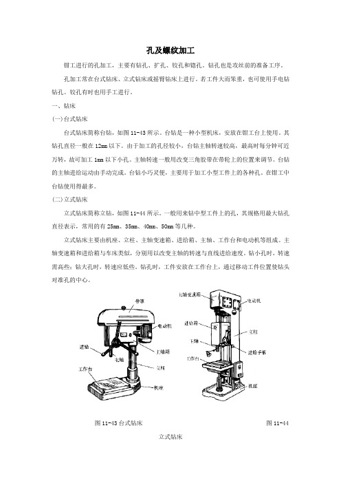 孔及螺纹加工