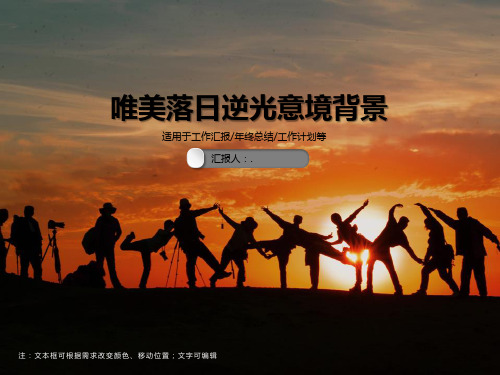 唯美落日逆光意境背景PPT模板