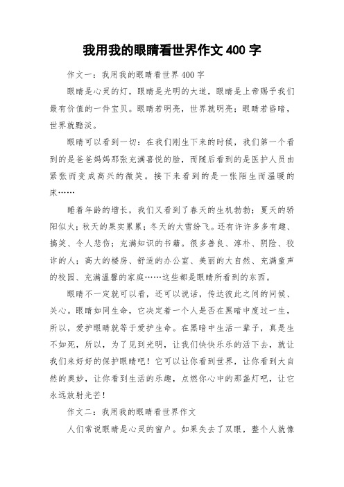 我用我的眼睛看世界作文400字_作文
