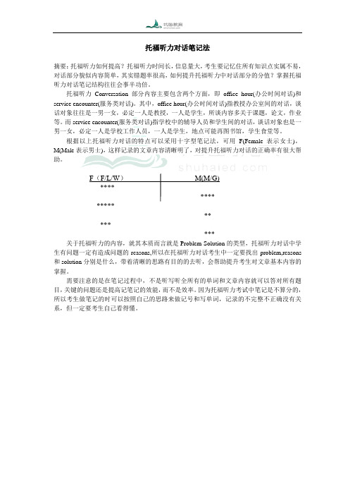 托福听力对话笔记法