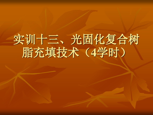 实训十三、光固化复合树脂充填技术(4学时)1