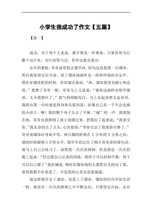 小学生我成功了作文【五篇】