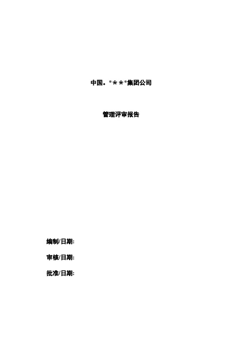 集团公司管理评审报告