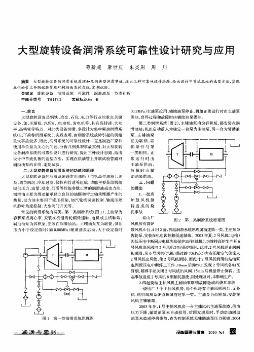 大型旋转设备润滑系统可靠性设计研究与应用