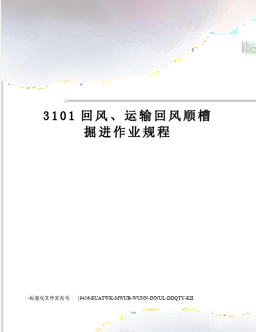 3101回风、运输回风顺槽掘进作业规程