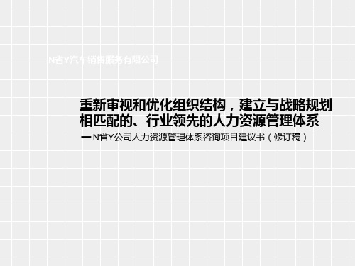 ××公司人力资源管理体系咨询项目建议书(修订稿)