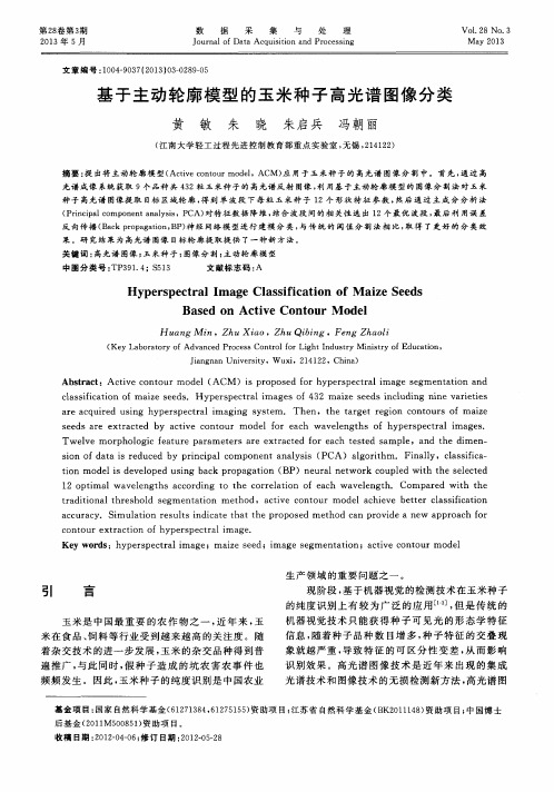 基于主动轮廓模型的玉米种子高光谱图像分类
