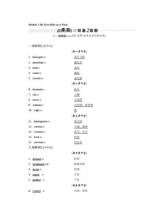 标题- 2018-2019学年高中新创新一轮复习英语外研版：必修一 Module 3  My First Ride on a Train